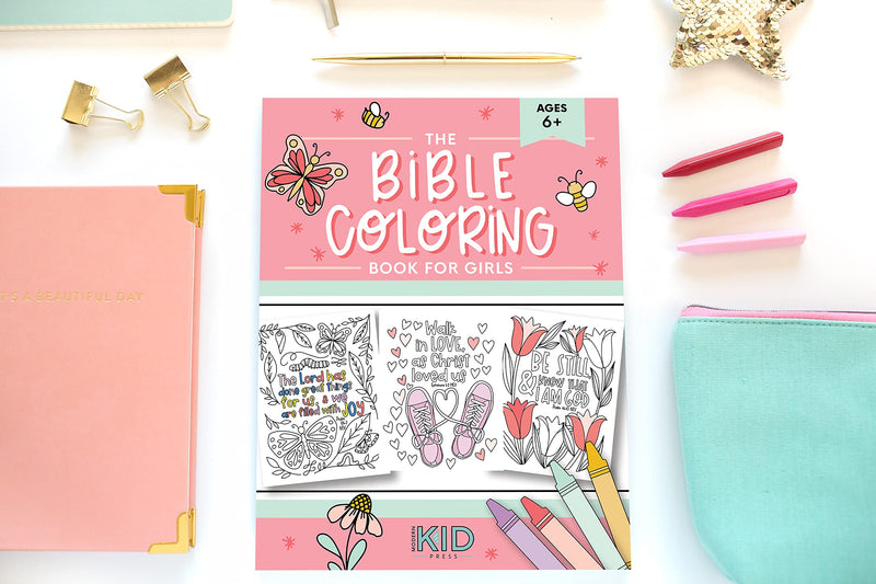 The Bible Coloring Book for Girls: Color 40 Cute Designs of Inspirational Verses & Christian Artwork,Used