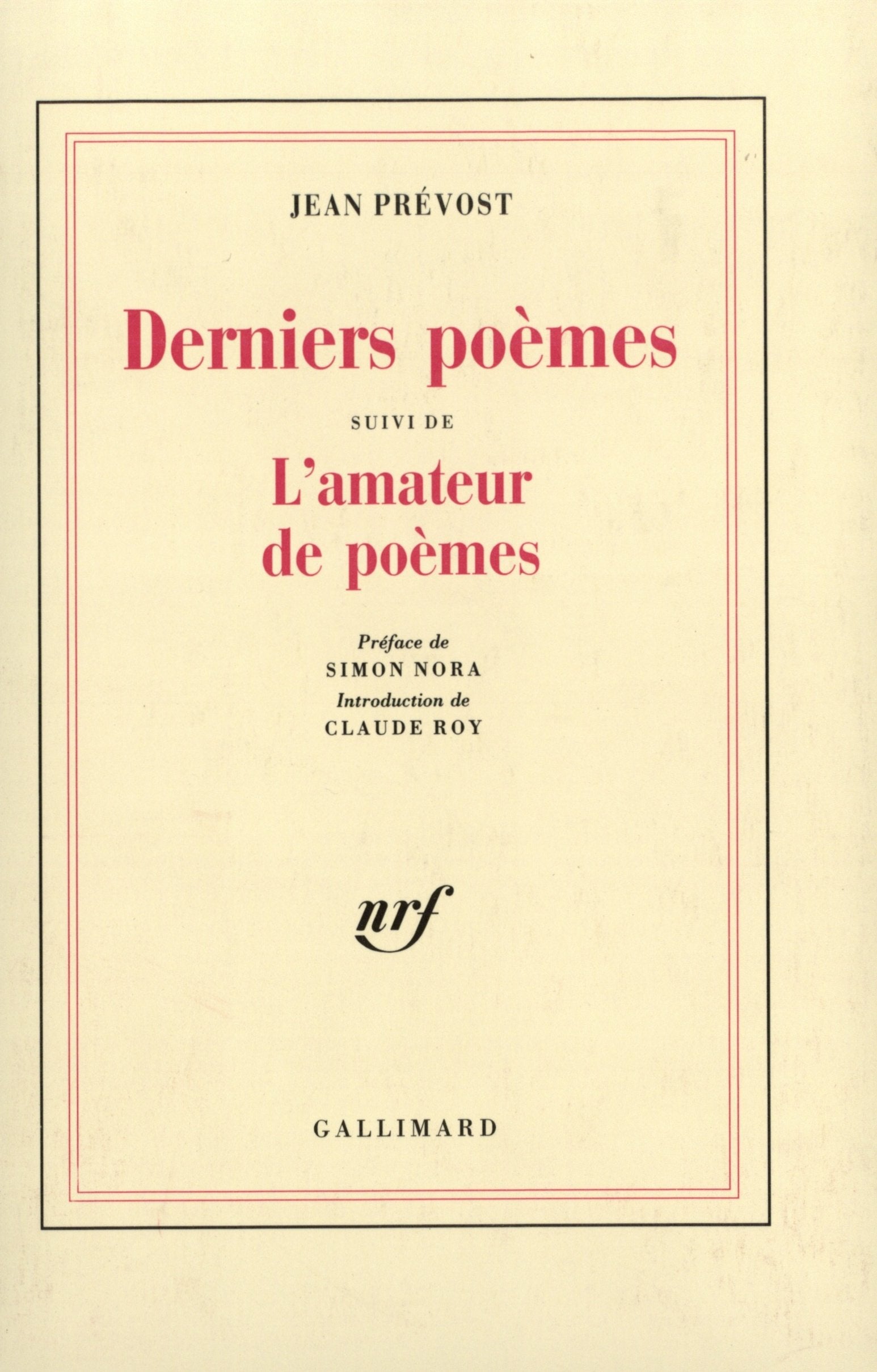 Derniers pomes / L'Amateur de pomes,New