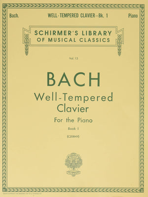 Well Tempered Clavier  Book 1 (Schirmer's Library of Musical Classics Vo. 13),New