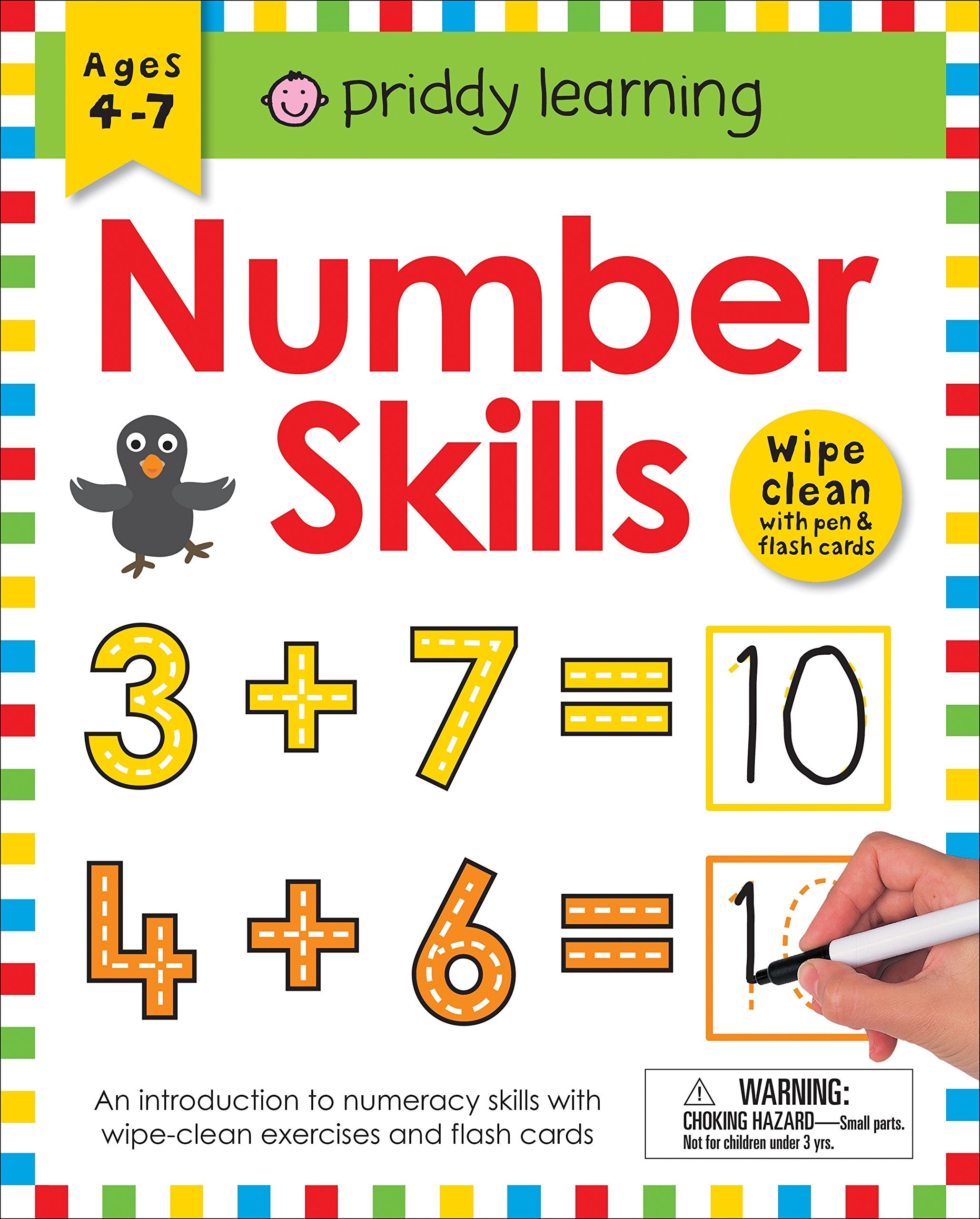 Wipe Clean Workbook: Number Skills (Enclosed Spiral Binding): Ages 47; Wipeclean With Pen & Flash Cards (Wipe Clean Learning B,New