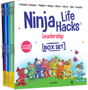 Ninja Life Hacks Leadership 8 Book Box Set (Books 1724: Focused, Calm, Brave, Compassionate, Masked, Inclusive, Grateful, Hangr