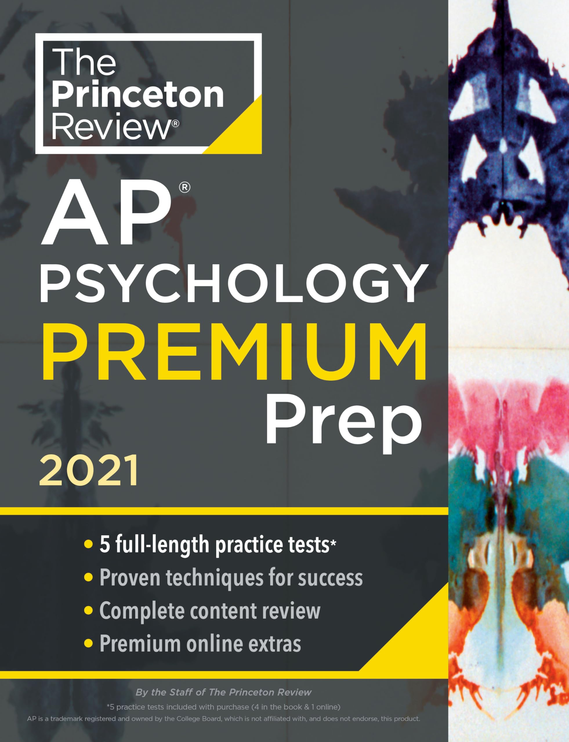 Princeton Review Ap Psychology Premium Prep, 2021: 5 Practice Tests + Complete Content Review + Strategies & Techniques (2021) (,New
