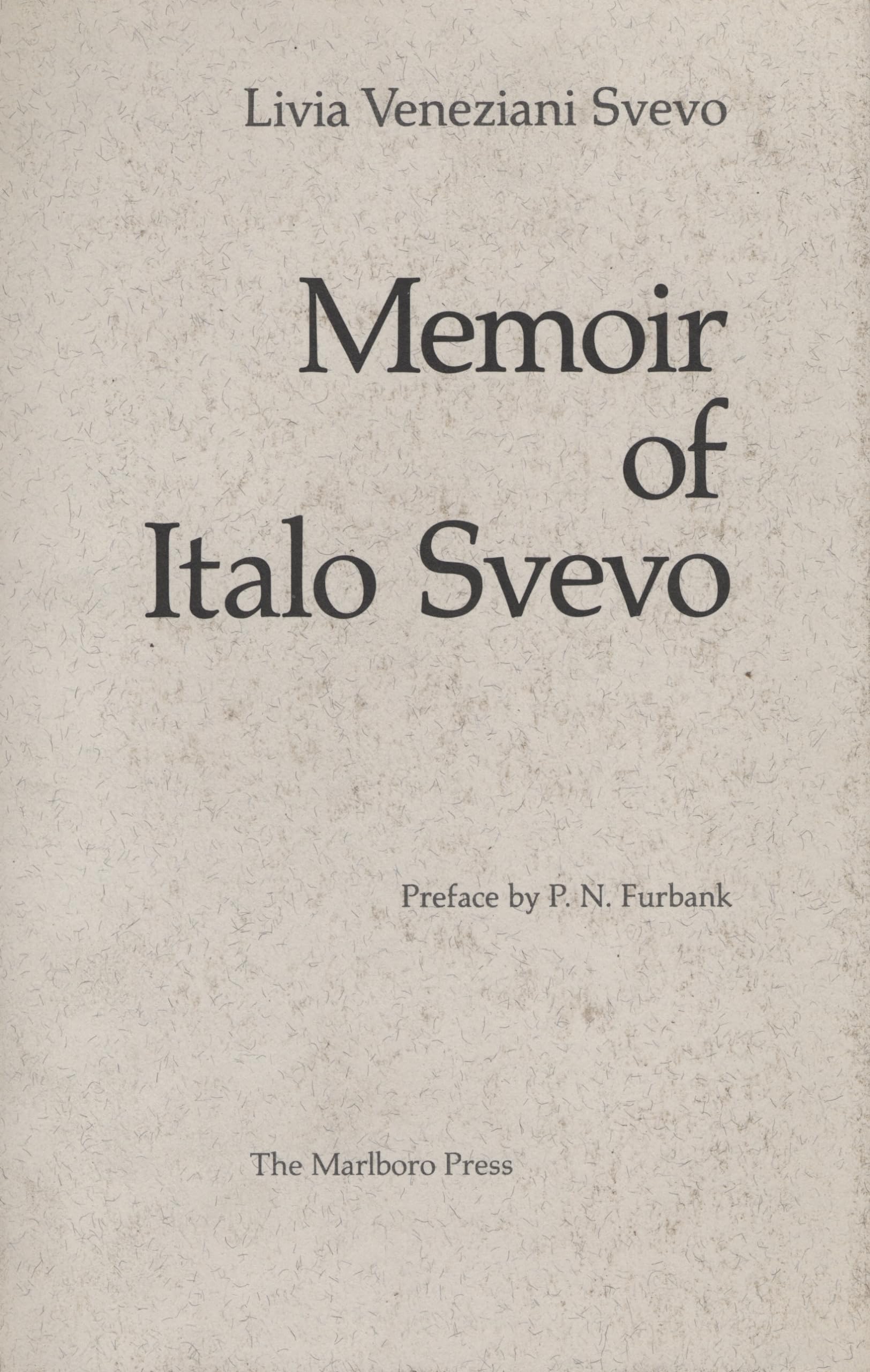 Memoir of Italo Svevo,Used
