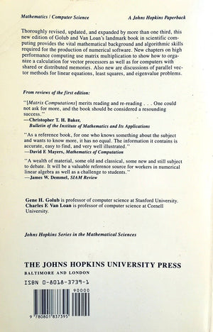 Matrix Computations (Johns Hopkins Studies In The Mathematical Sciences),Used