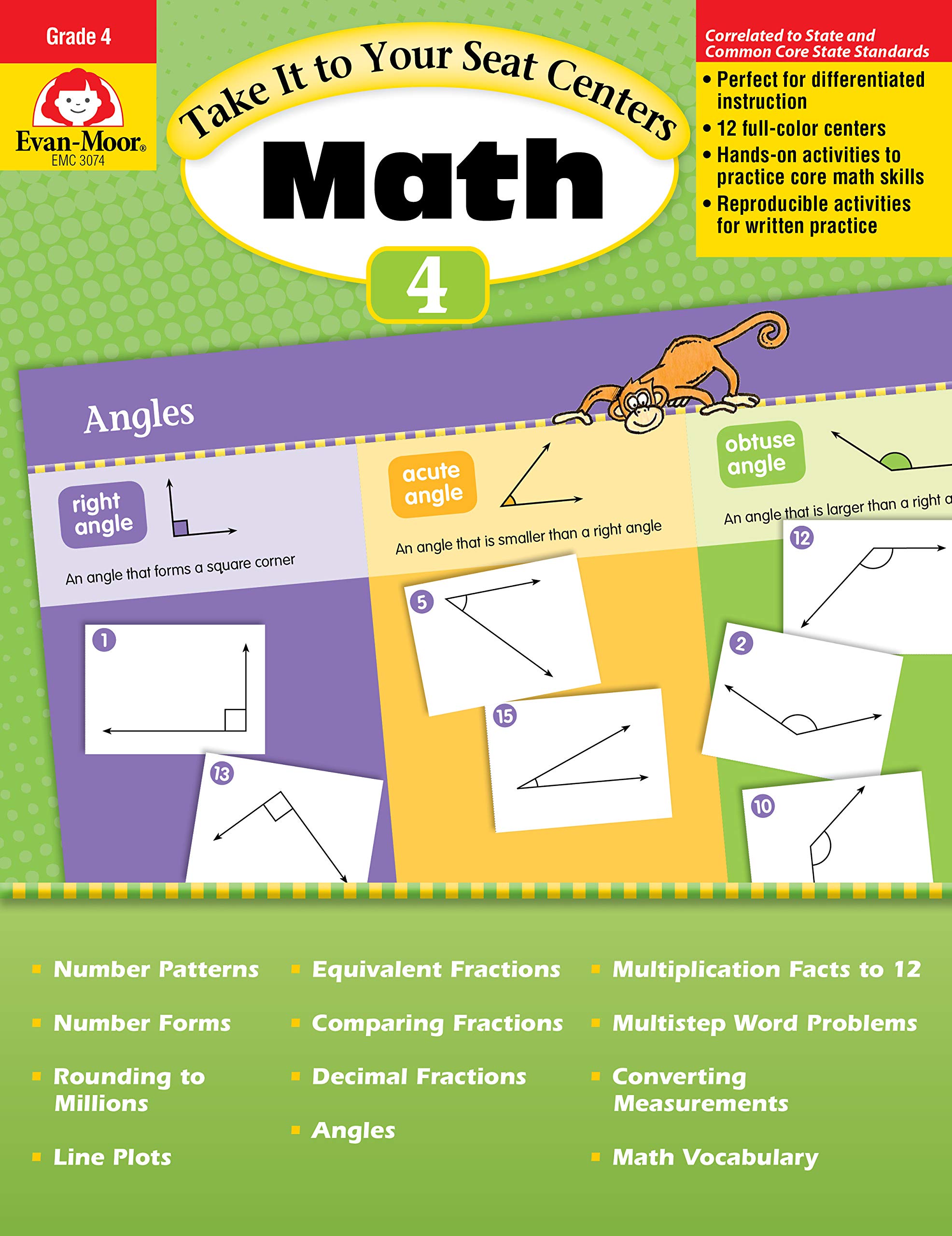 EvanMoor Common Core Math Centers, Grade 4 (Take It to Your Seat Centers),Used