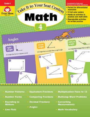 EvanMoor Common Core Math Centers, Grade 4 (Take It to Your Seat Centers),Used