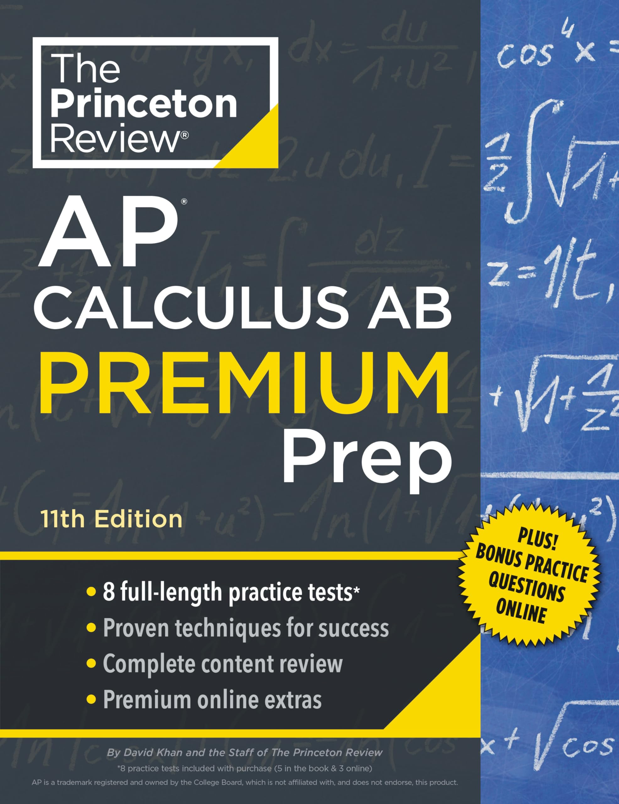 Princeton Review Ap Calculus Ab Premium Prep, 11Th Edition: 8 Practice Tests + Complete Content Review + Strategies & Techniques,Used