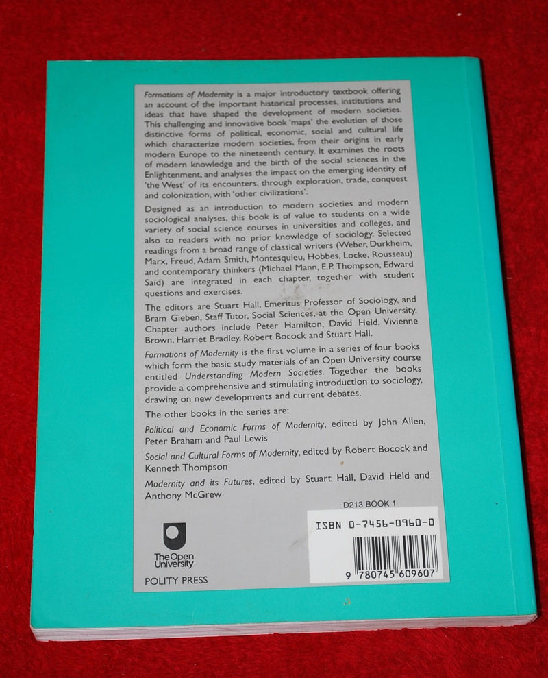 The Formations of Modernity: Understanding Modern Societies an Introduction Book 1,New