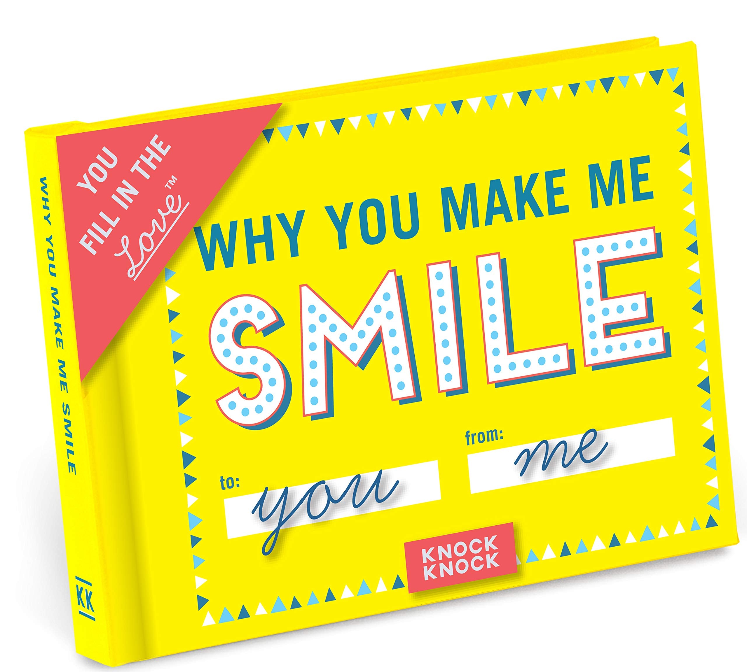 Knock Knock Why You Make Me Smile Fill in the Love Book FillintheBlank Gift Journal,Used