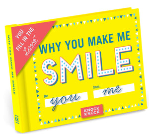 Knock Knock Why You Make Me Smile Fill in the Love Book FillintheBlank Gift Journal,Used