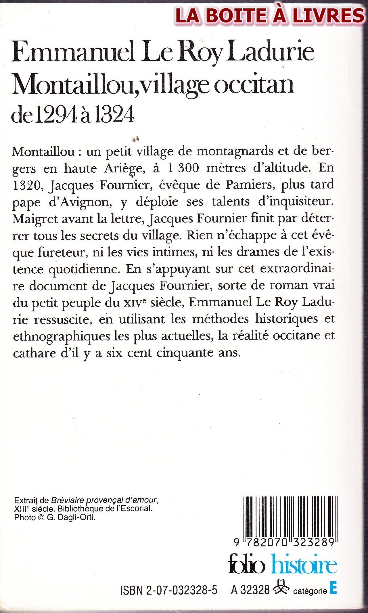 Montaillou, Village Occitan De 1294 a 1324,Used