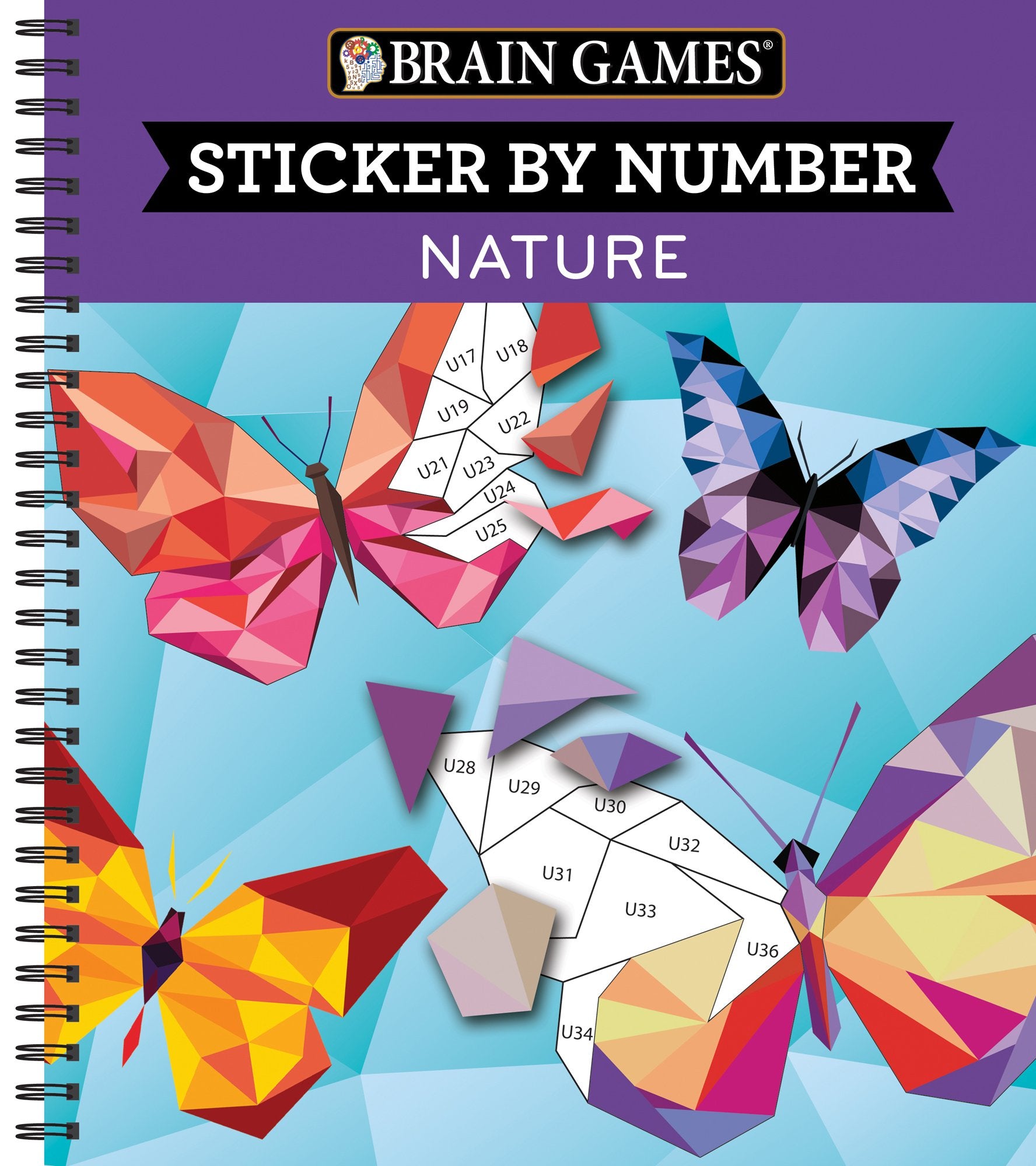 Brain Games  Sticker by Number: Nature (28 Images to Sticker),Used