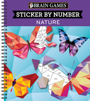 Brain Games  Sticker by Number: Nature (28 Images to Sticker),Used