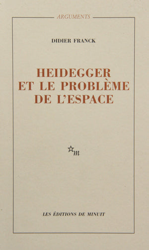 Heidegger et le problme de l'espace,Used