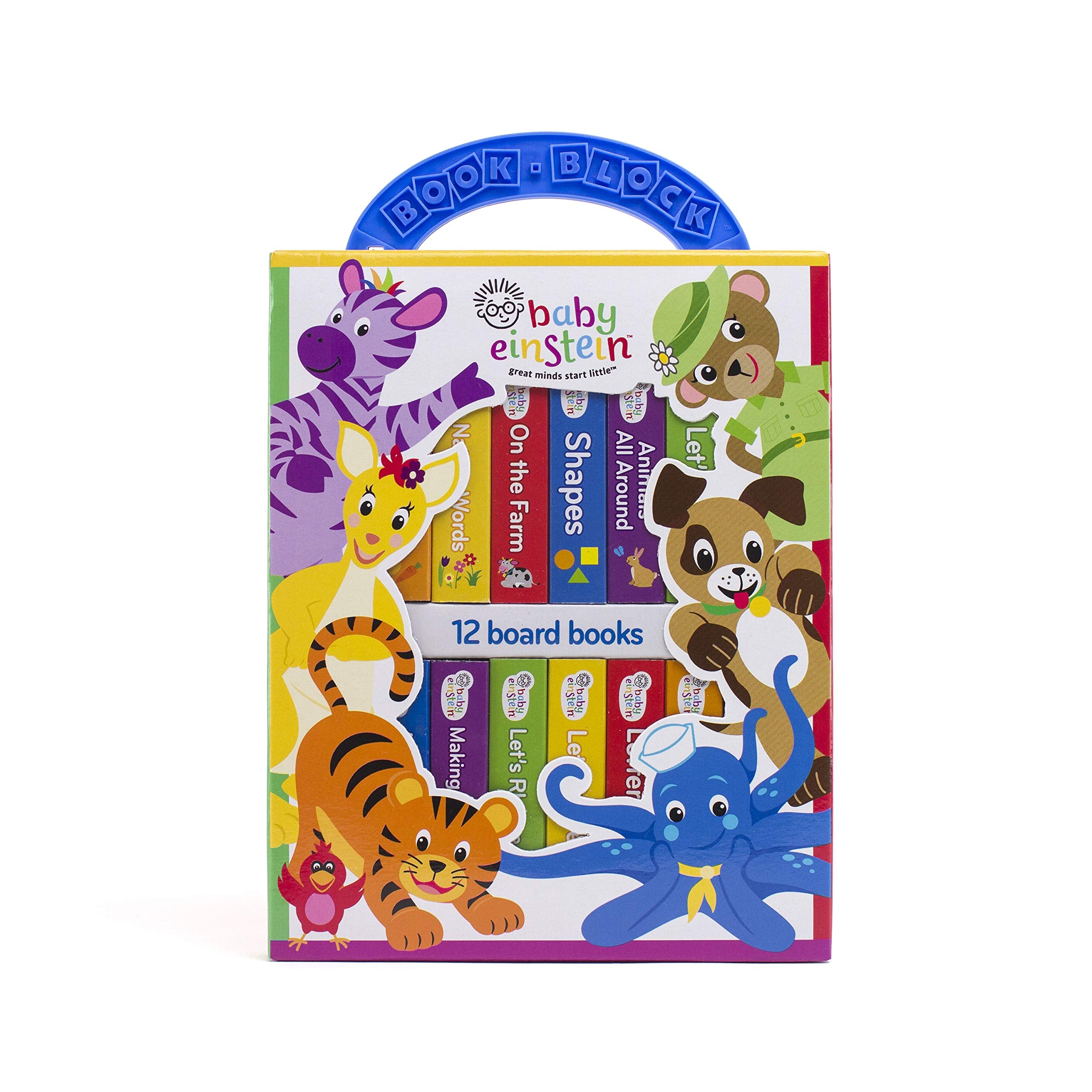 Baby Einstein  My First Library Board Book Block 12Book Set  PI Kids,Used