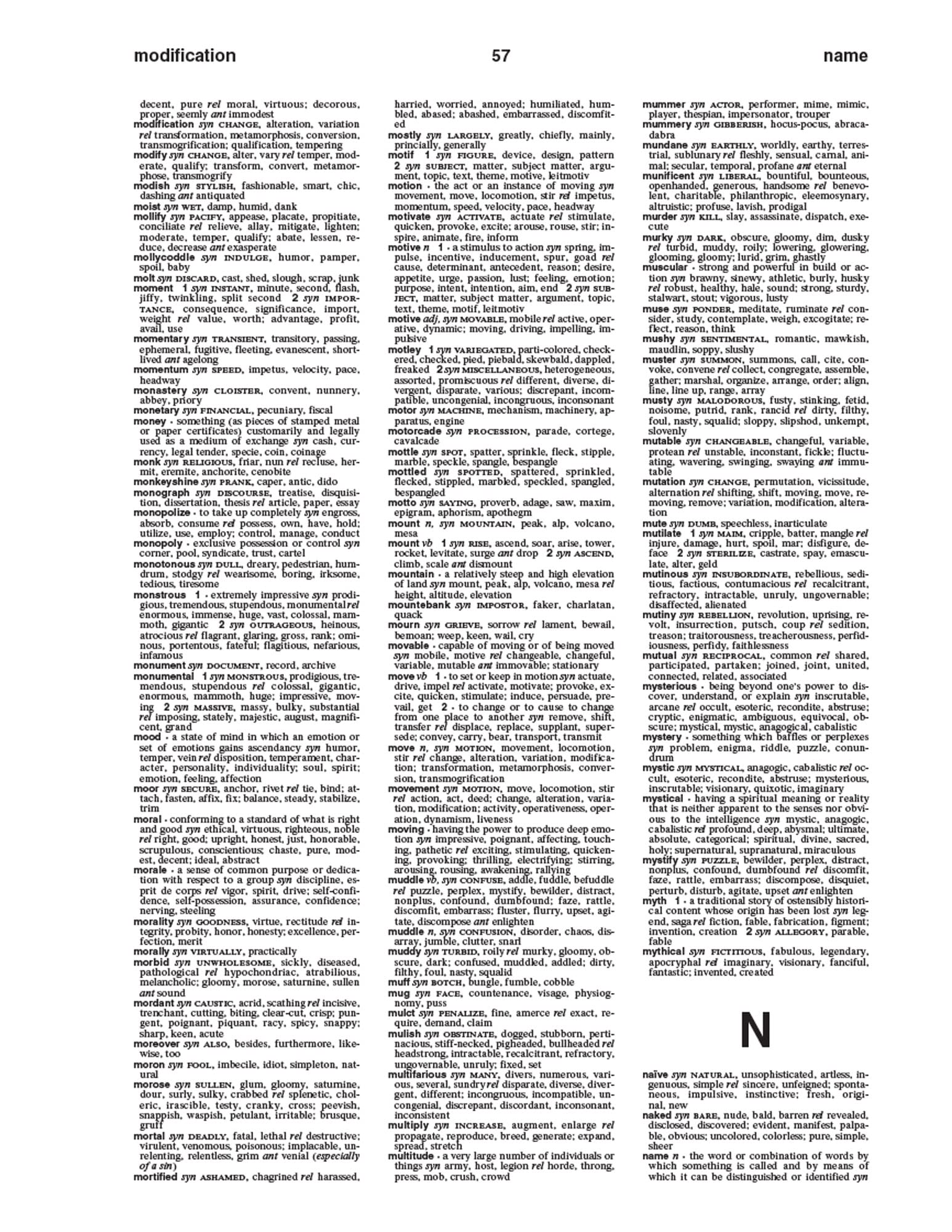 MerriamWebsters Notebook Thesaurus,Used