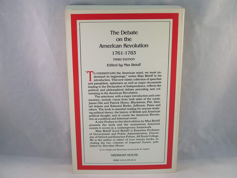 Debate on the American Revolution, 17611783,Used
