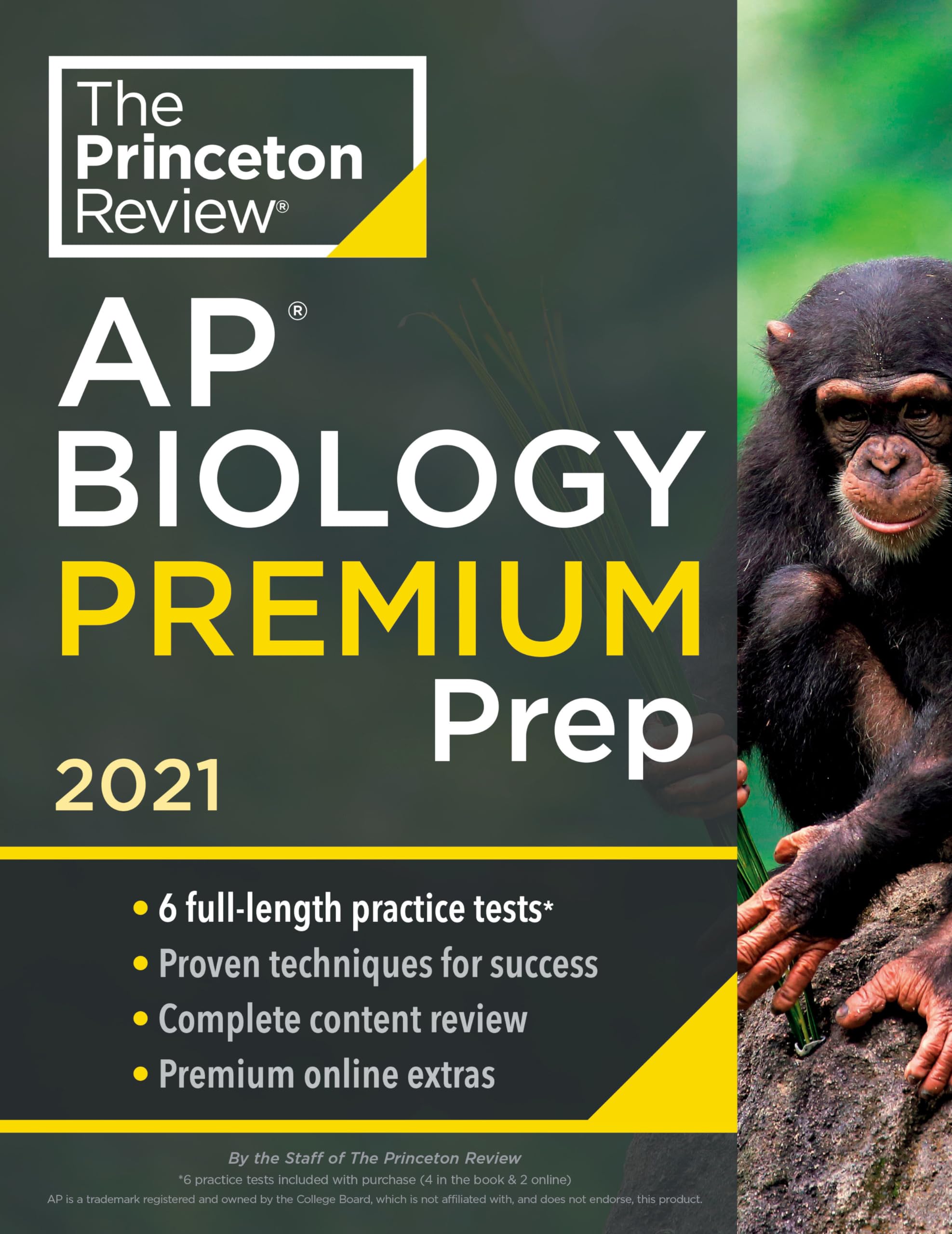 Princeton Review Ap Biology Premium Prep, 2021: 6 Practice Tests + Complete Content Review + Strategies & Techniques (2021) (Col-used