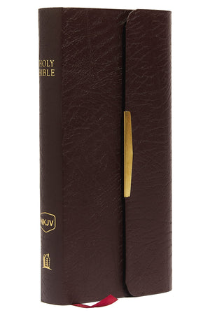 Thomas Nelson NKJV Companion Bible - Burgundy/Maroon Snap Flap Edition, Ideal for Study and Reflection