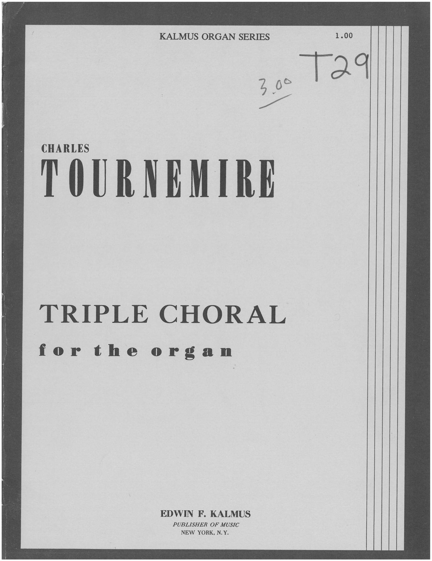 Triple Chorale: Sheet (Kalmus Edition),Used