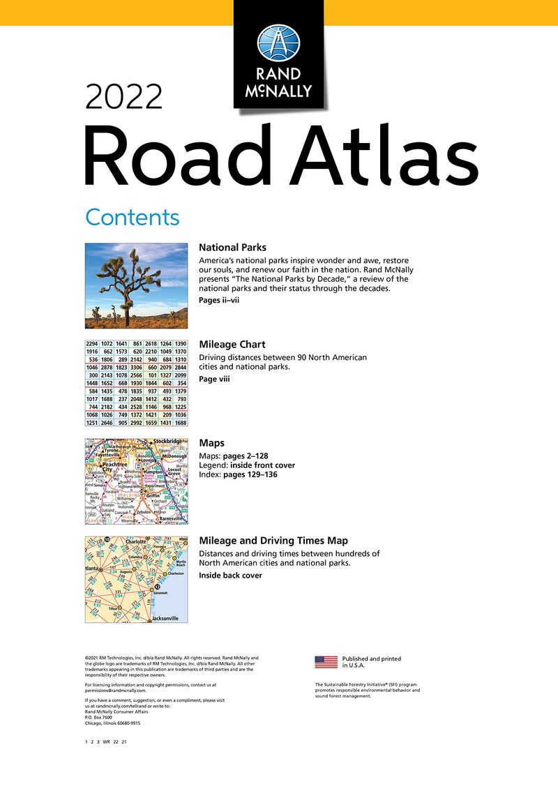 Rand Mcnally 2022 Road Atlas (United States, Canada, Mexico)-used