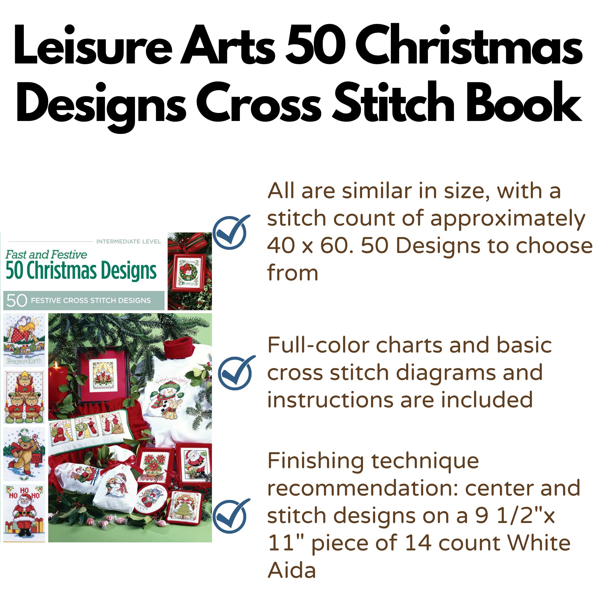Fast & Festive, 50 Christmas DesignsCharming Cross Stitch Designs to use in a Variety of Christmas Projects,New