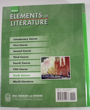 Holt Elements Literature, 6th Course: Essentials British World Literature, Annotated Teacher's Edition,Used