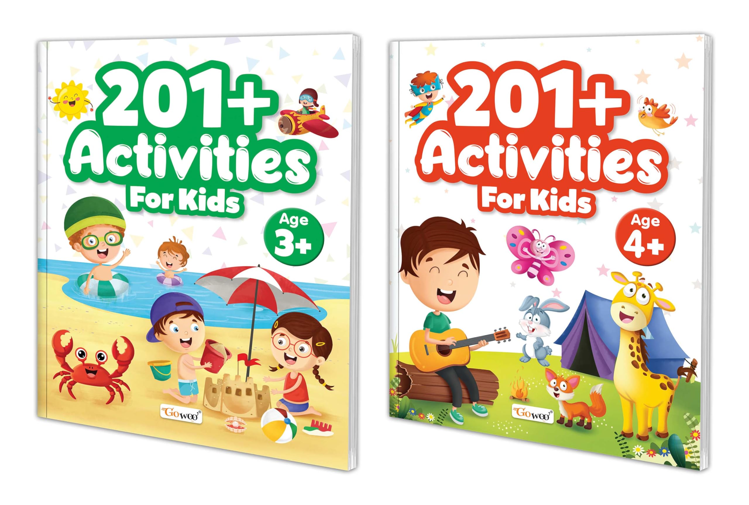 201+ Activities For Kids For Ages 3 And 4+: Kids Activity Learning Book, Educational Activity Book For Kids, Fun Learning Workbook, Mazes, Spot The Differences And Many More | Pack Of 2 Activity Books