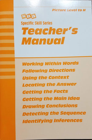 Specific Skill Series Teacher'S Manual With Answer Keys: Picture Level To H