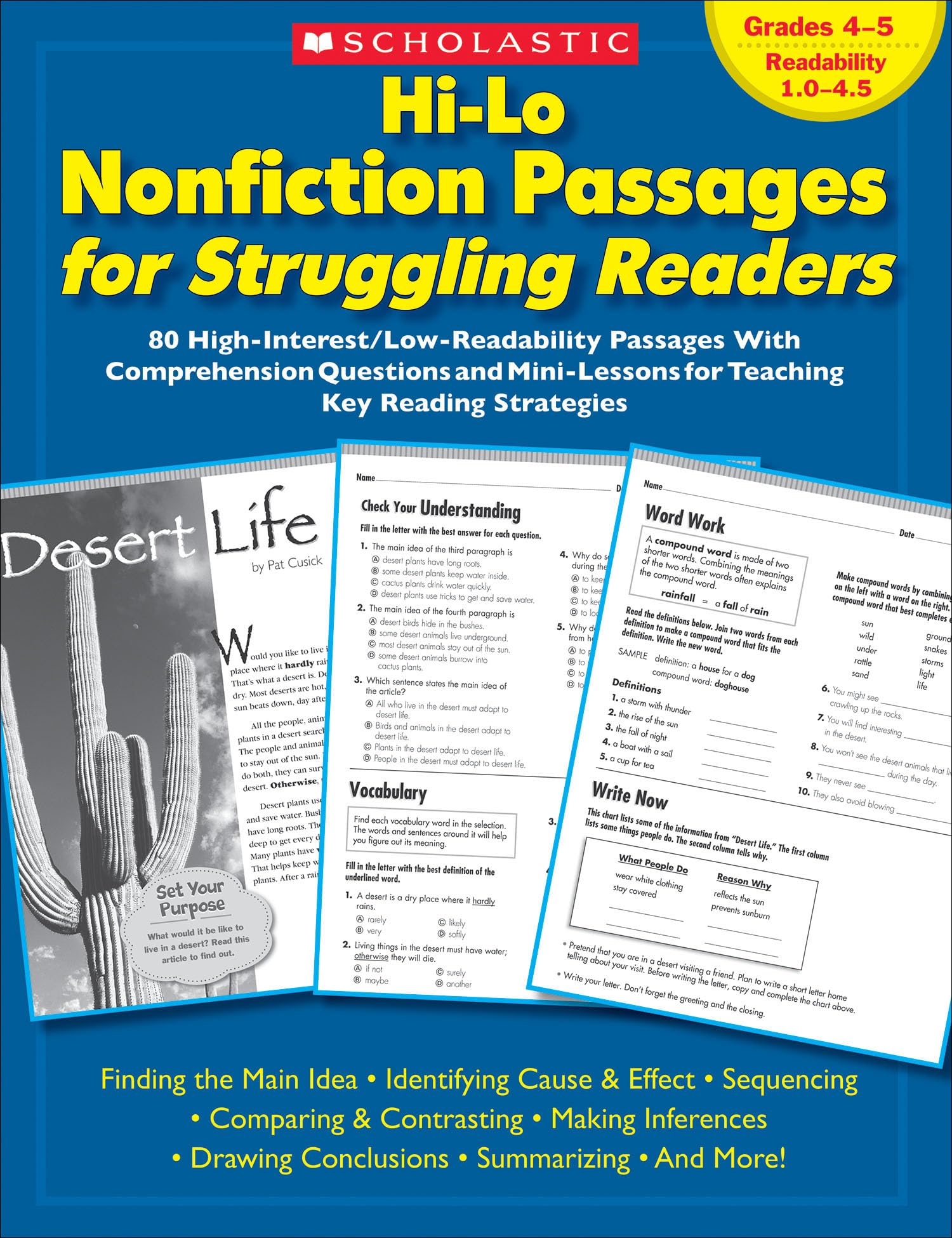 Hilo Nonfiction Passages For Struggling Readers: Grades 45: 80 Highinterest/Lowreadability Passages With Comprehension Quest,New