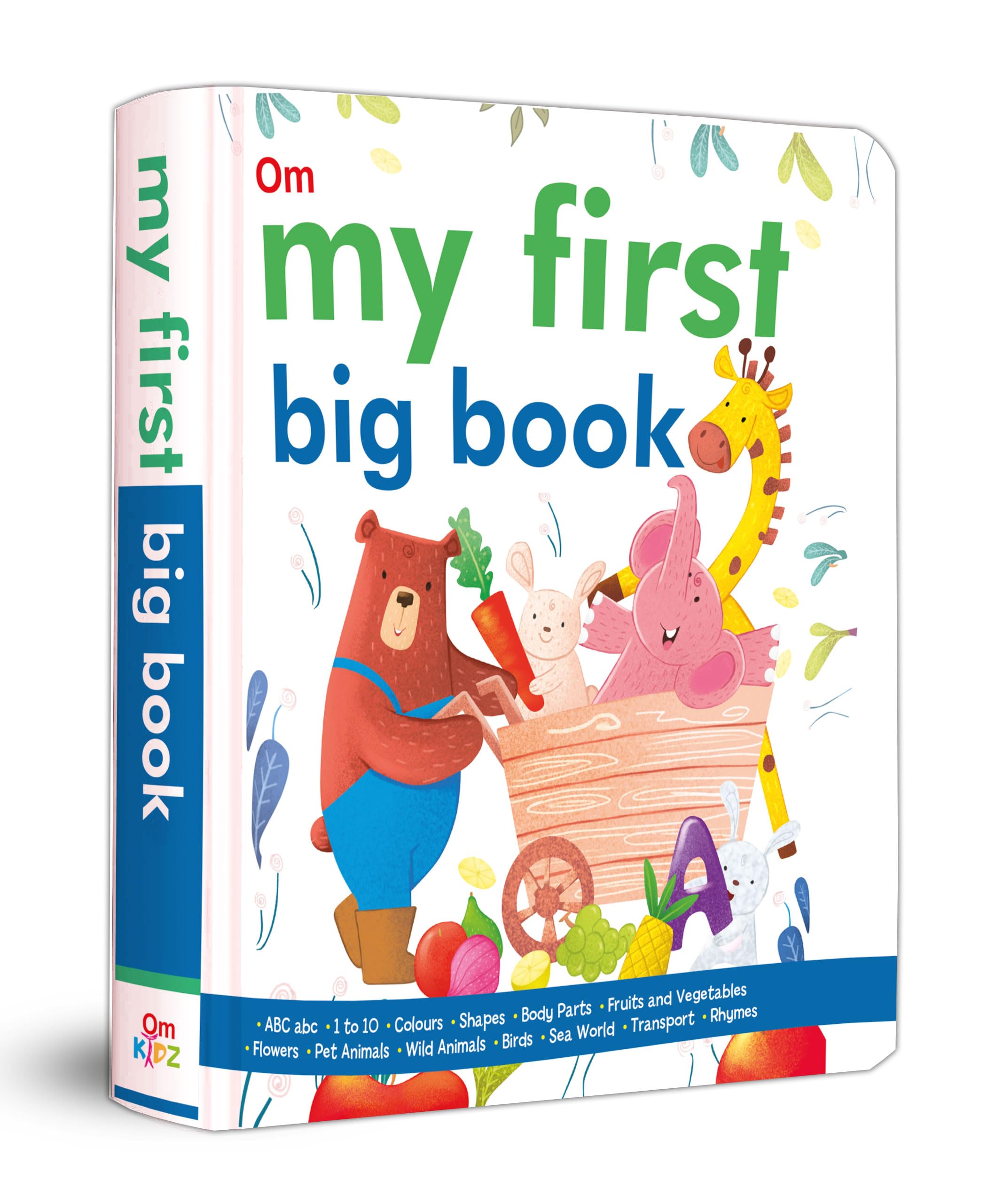 My First Book Big Book English Alphabets (Abc, Abc) & Hindi Varnmala (, , ...), Numbers 1 To 10 & More | Fun With Animals, Body Parts Birds, Fruits, Vegetables | First Words & Visual Discovery | Early Learning Board Book For Children