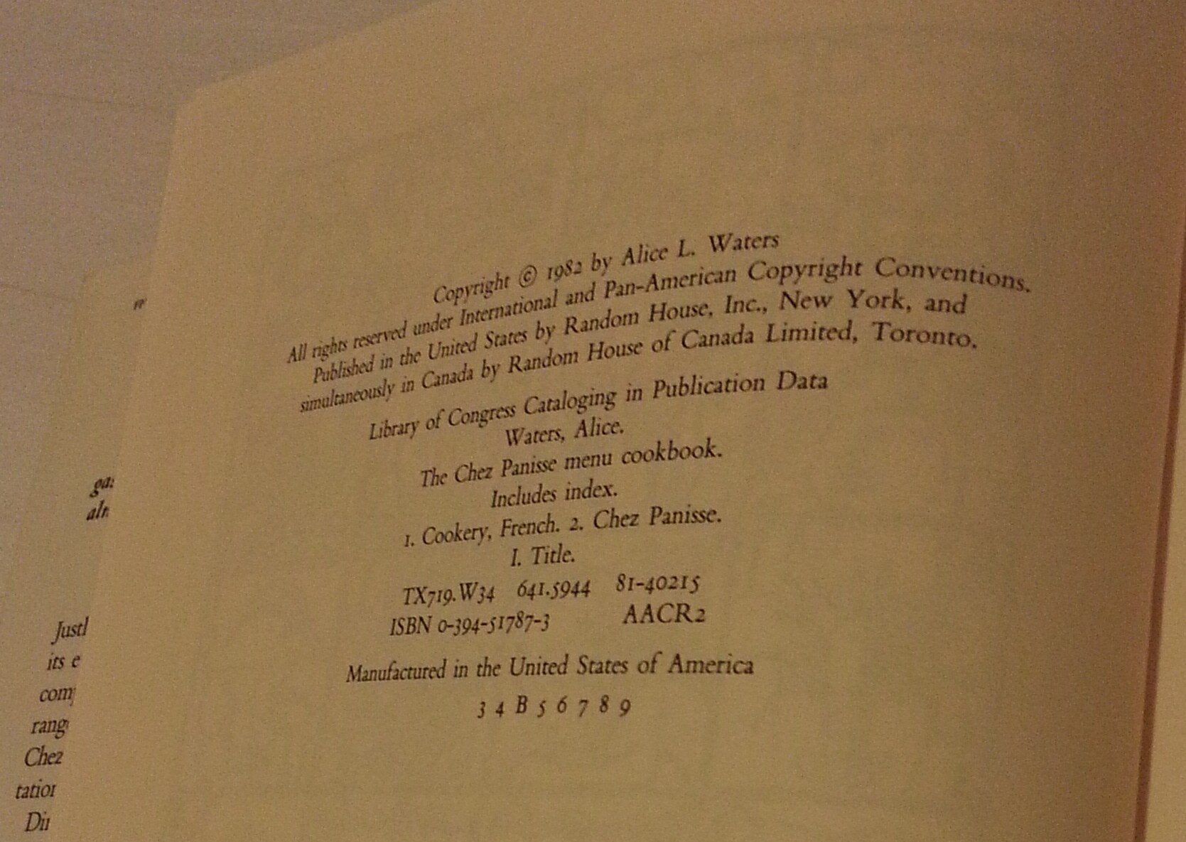Chez Panisse Menu Cookbook,Used
