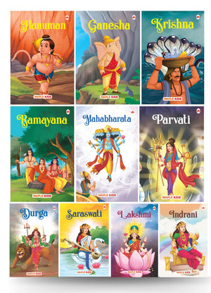 Story Books For Kids - Gods And Goddesses (Set Of 10 Books) - Mahabharata, Krishna, Hanuman, Ganesha, Ramayana, Parvati, Lakshmi, Saraswati, Indrani, Durga