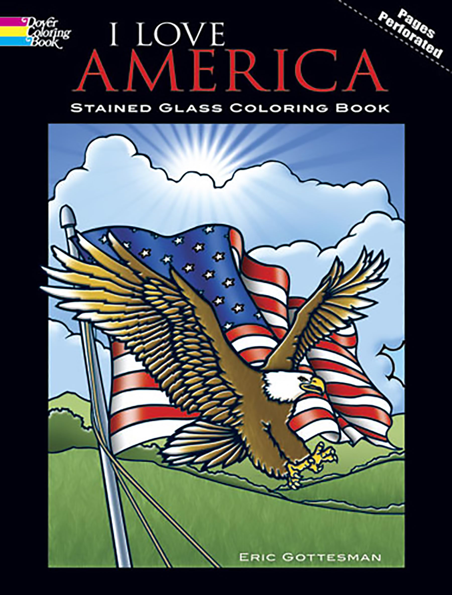I Love America Stained Glass Coloring Book (Dover Kids Coloring Books),Used