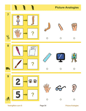 Testingmom.Com Kindergarten Full Length Practice Test For Cogat Cognitive Ability Test For 36 Year Olds  Learning Resources To,Used