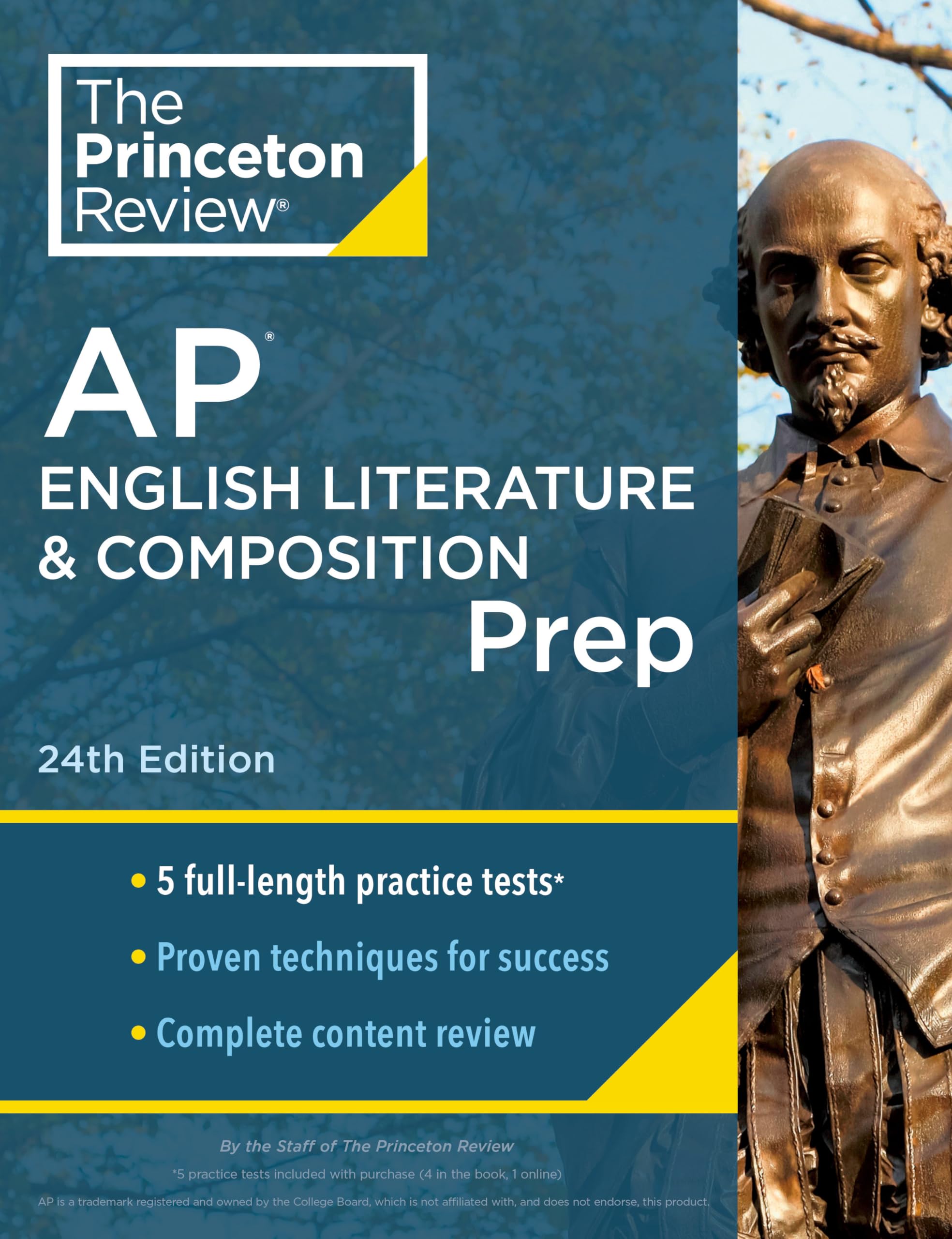 Princeton Review Ap English Literature & Composition Prep, 24Th Edition: 5 Practice Tests + Complete Content Review + Strategies,Used