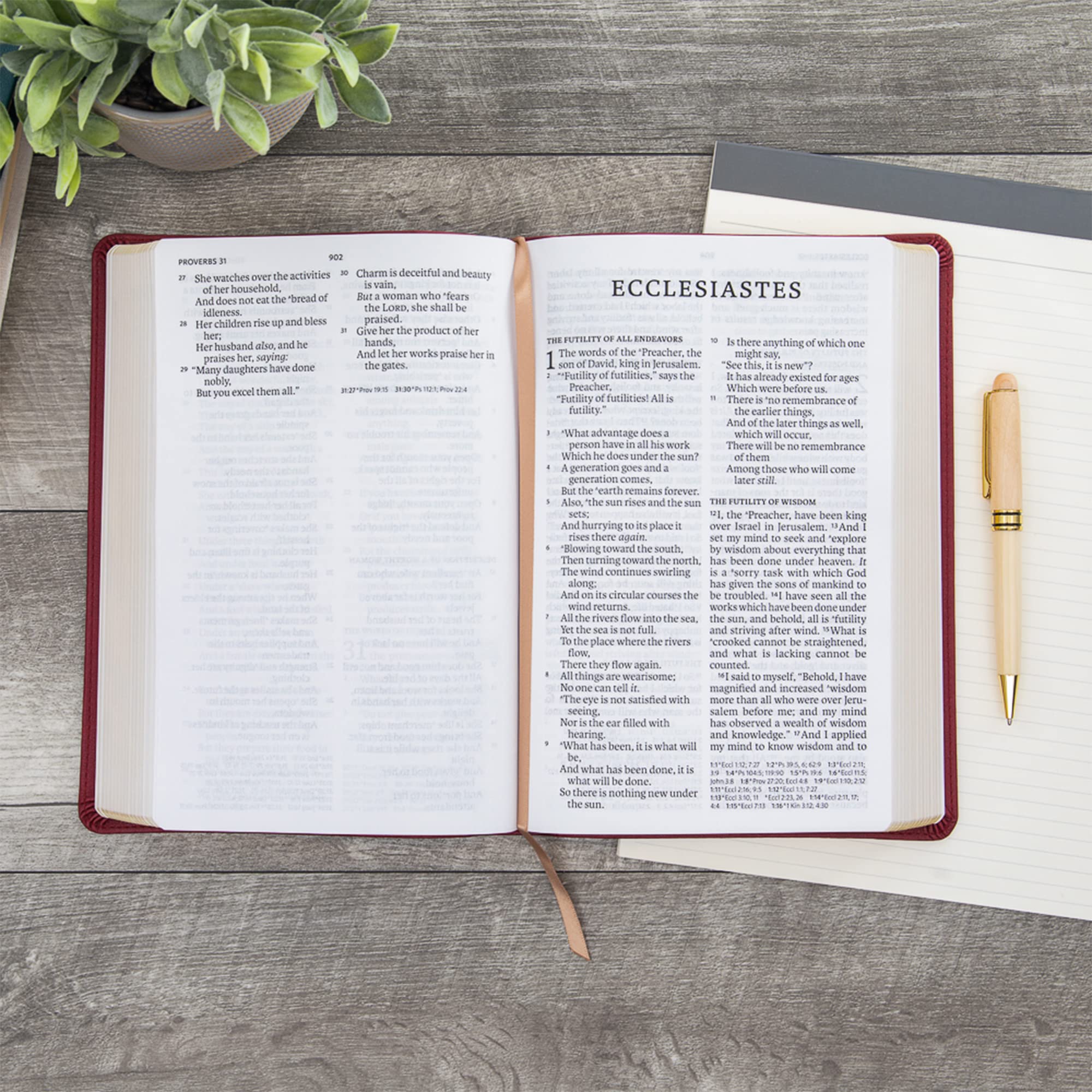 NASB Super Giant Print Reference Bible, Burgundy LeatherTouch,Used