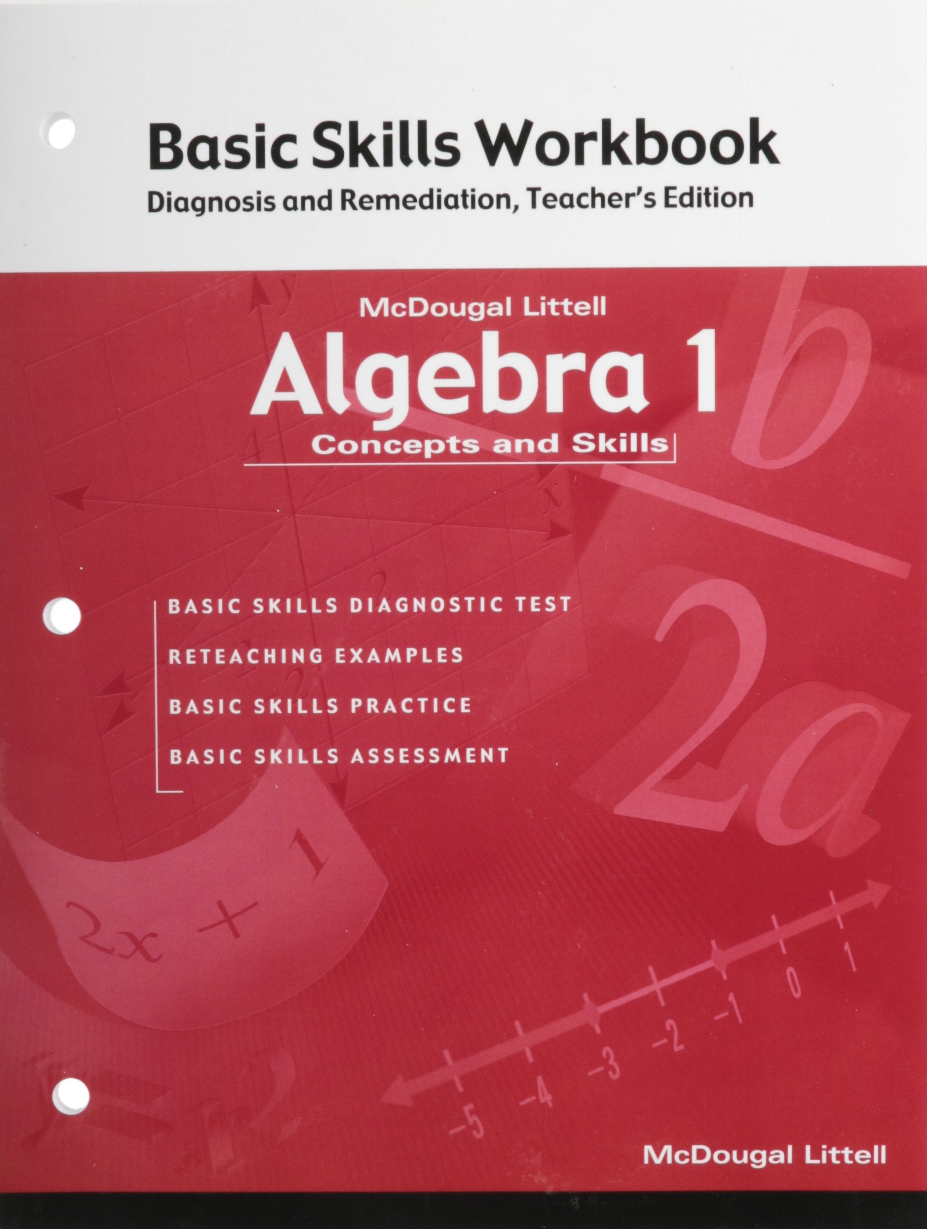 Algebra 1: Concepts and Skills: Basic Skills Workbook: Diagnosis and Remediation Teacher Edition,Used