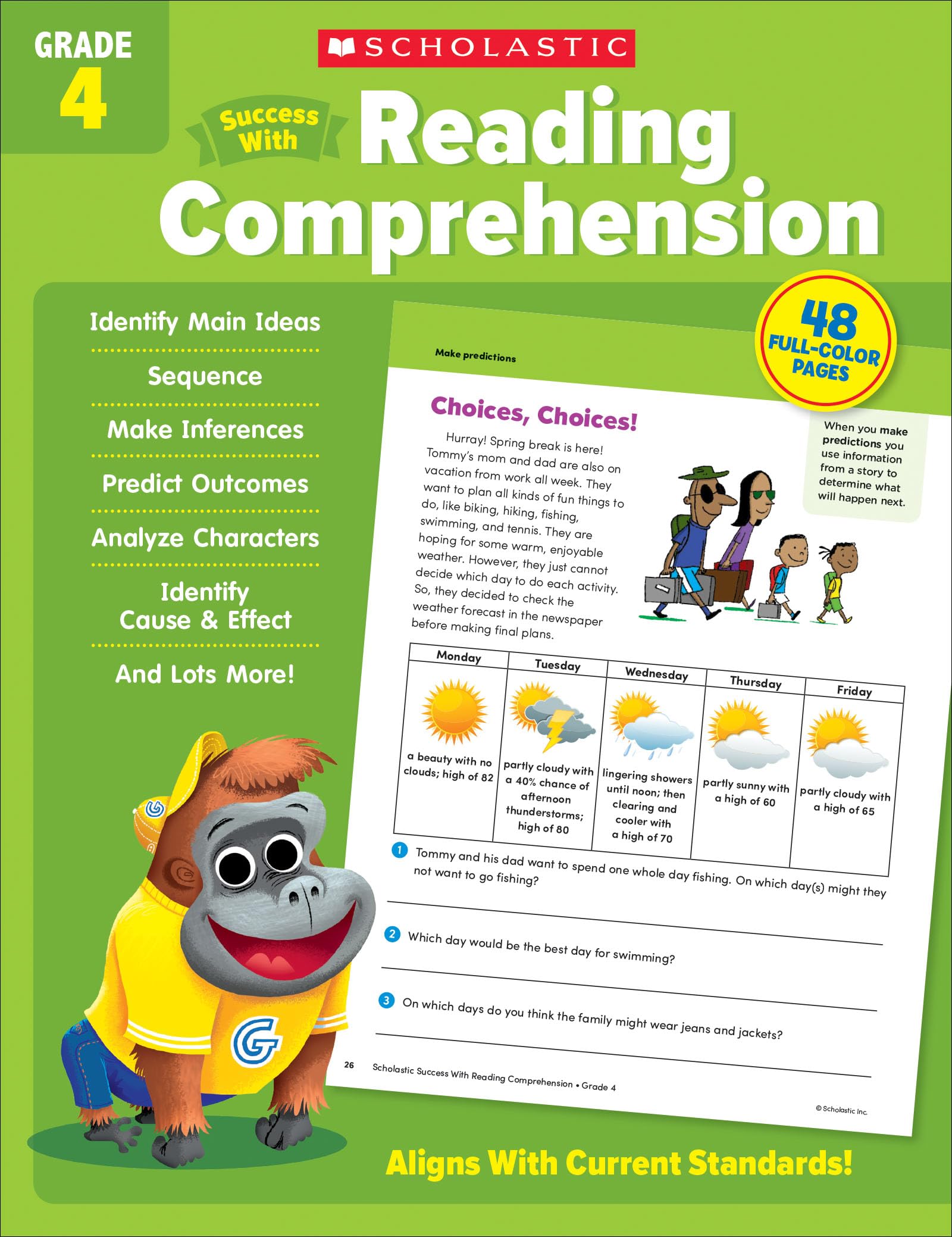 Scholastic Success with Reading Comprehension Grade 4 Workbook,Used