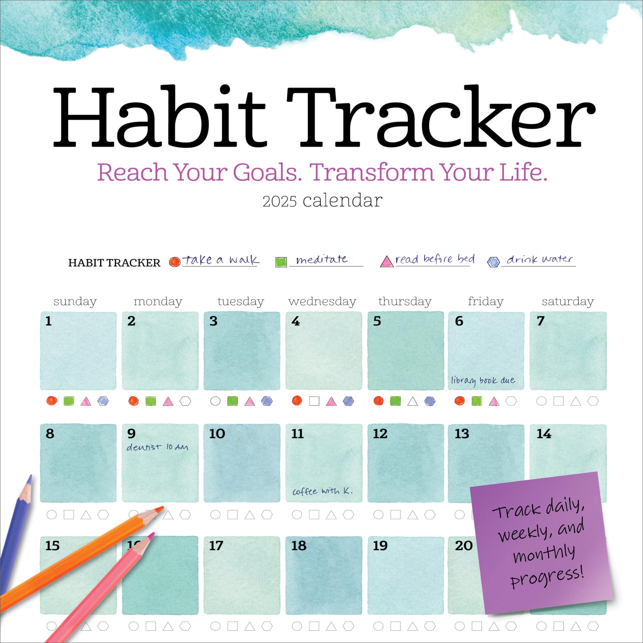 Habit Tracker Wall Calendar 2025: Reach Your GoalsTransform Your Life