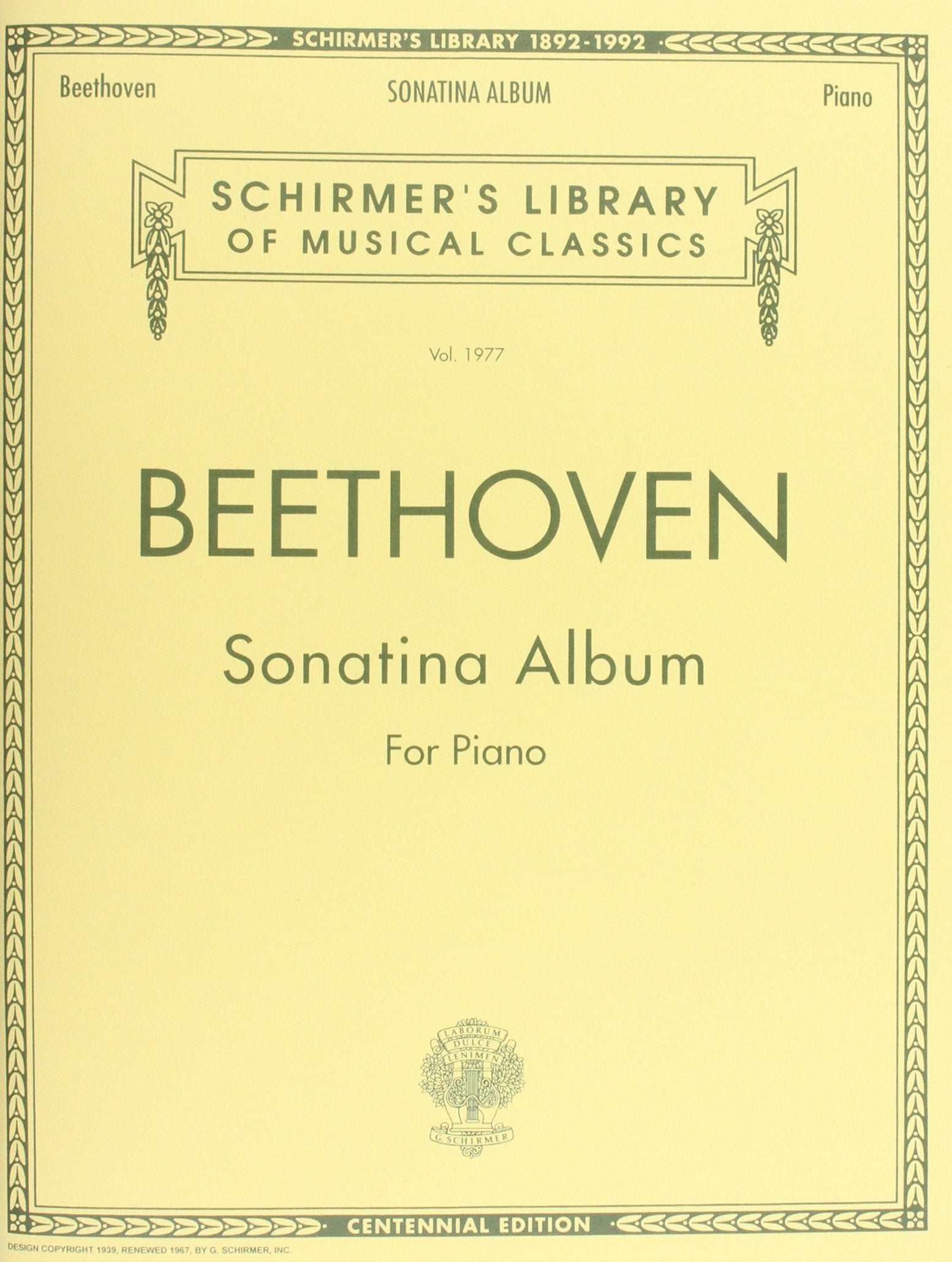 Sonatina Album: Schirmer Library of Classics Volume 1977 Piano Solo (Schirmer's Library of Musical Classics),Used