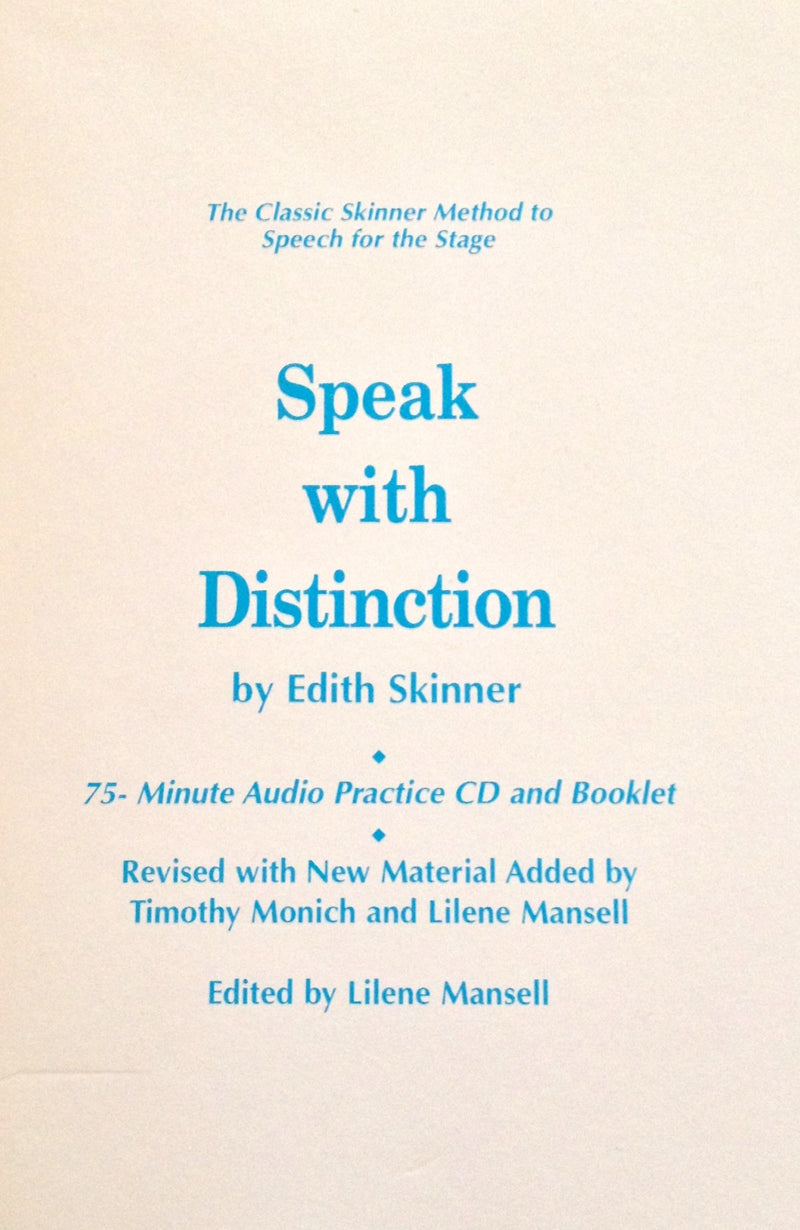 Speak With Distinction (Textbook and CD),New