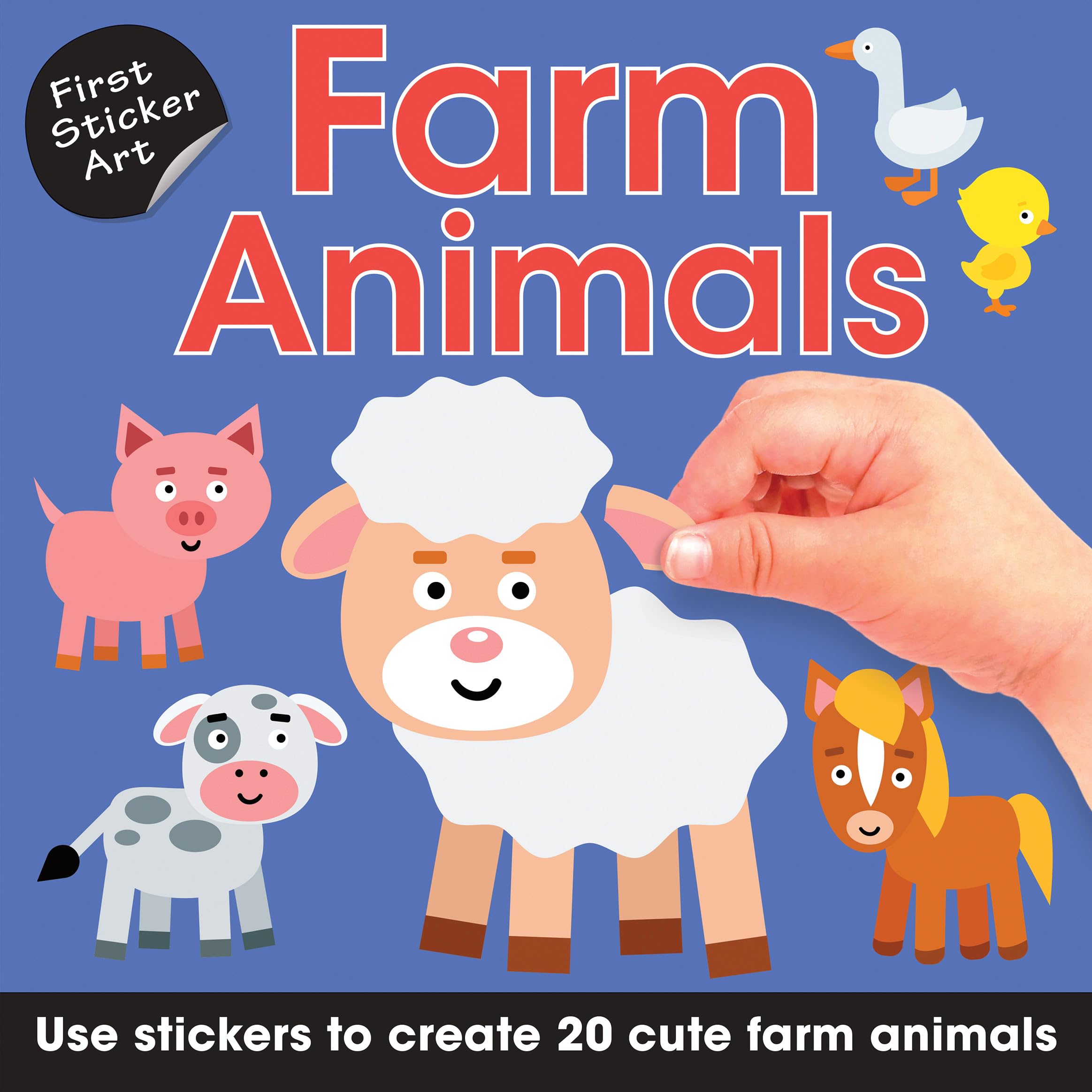 First Sticker Art: Farm Animals: Color By Stickers for Kids, Make 20 Animal Pictures! (Independent Activity Book, Perfect Easter,Used