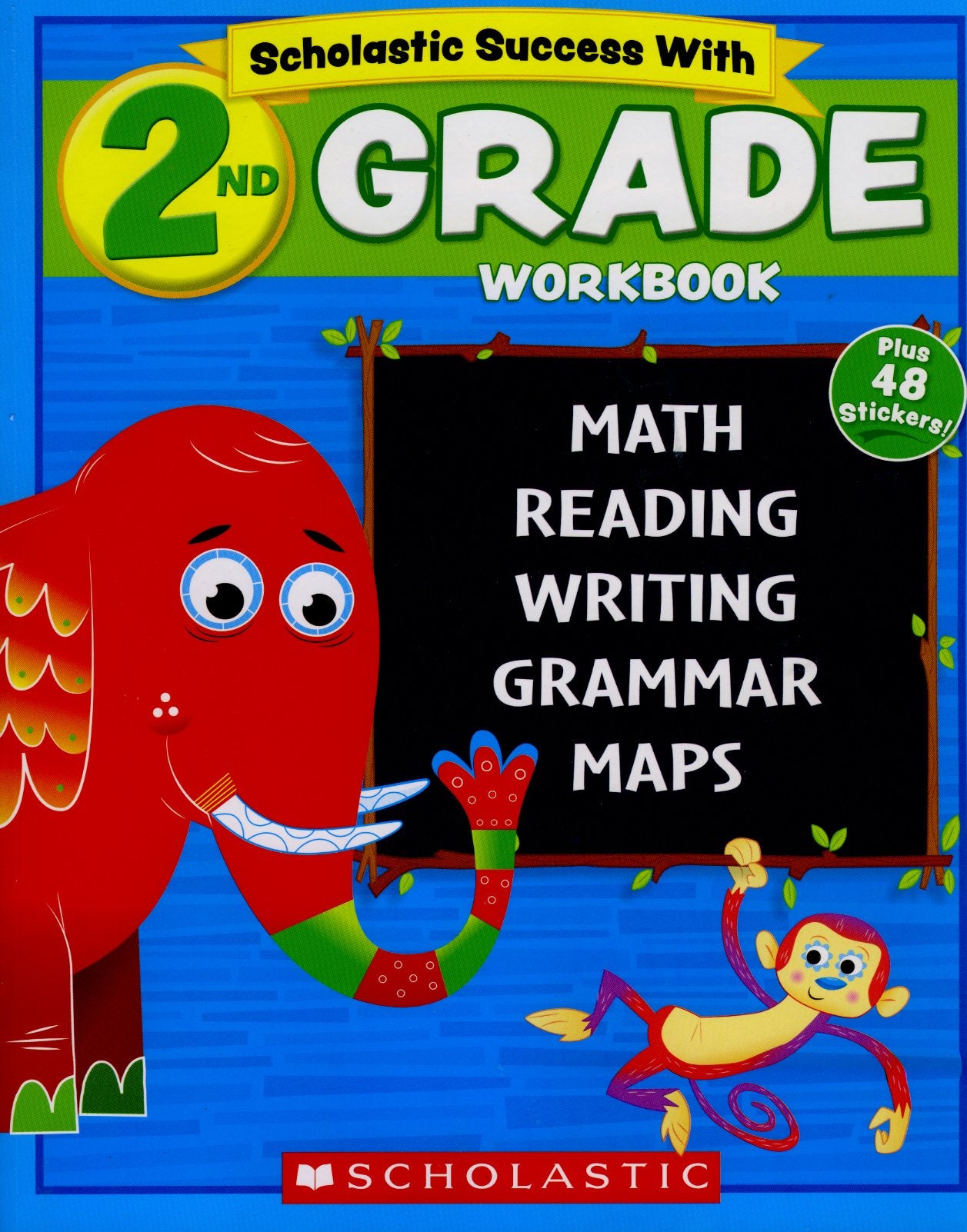 Scholastic  2Nd Grade Workbook With Motivational Stickers,New