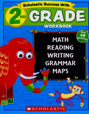 Scholastic  2Nd Grade Workbook With Motivational Stickers,New