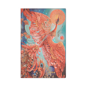 Paperblanks | French 2024 Dp Firebird | Birds Of Happiness | 12Month Flexi | Maxi | Horizontal 176 Pg | 100 Gsm