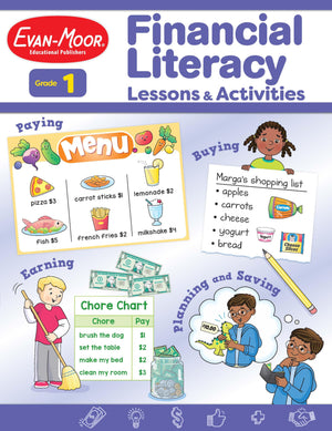 Evanmoor Financial Literacy Lessons And Activities, Grade 1, Homeschool And Classroom Resource Workbook, Learn About Money, Ear,Used