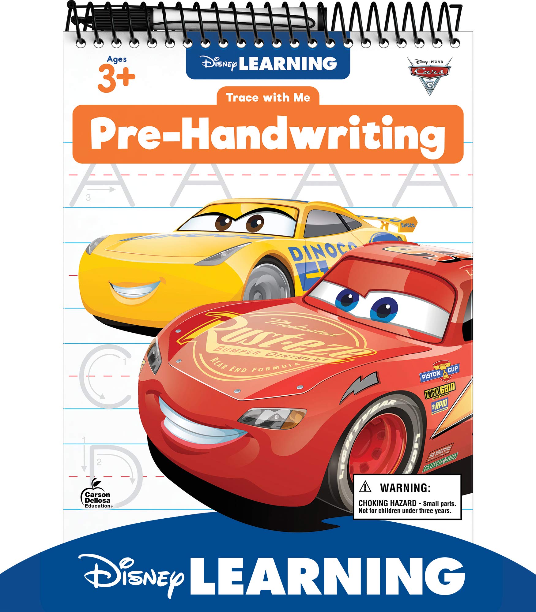 Disney Learning Cars 3 Trace With Me Prehandwriting Tracing Books For Kids Ages 35, Preschool Shapes And Letter Tracing Wipe C