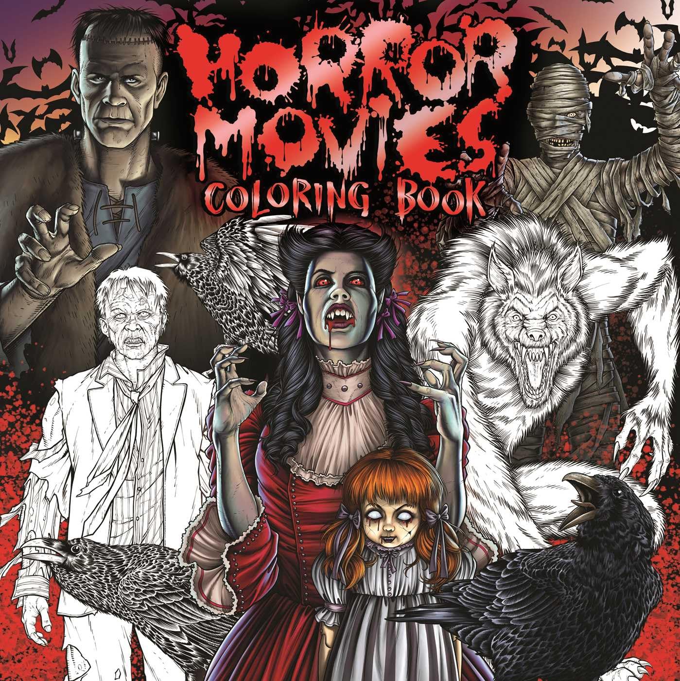 Horror Movies Adult Coloring Book,New