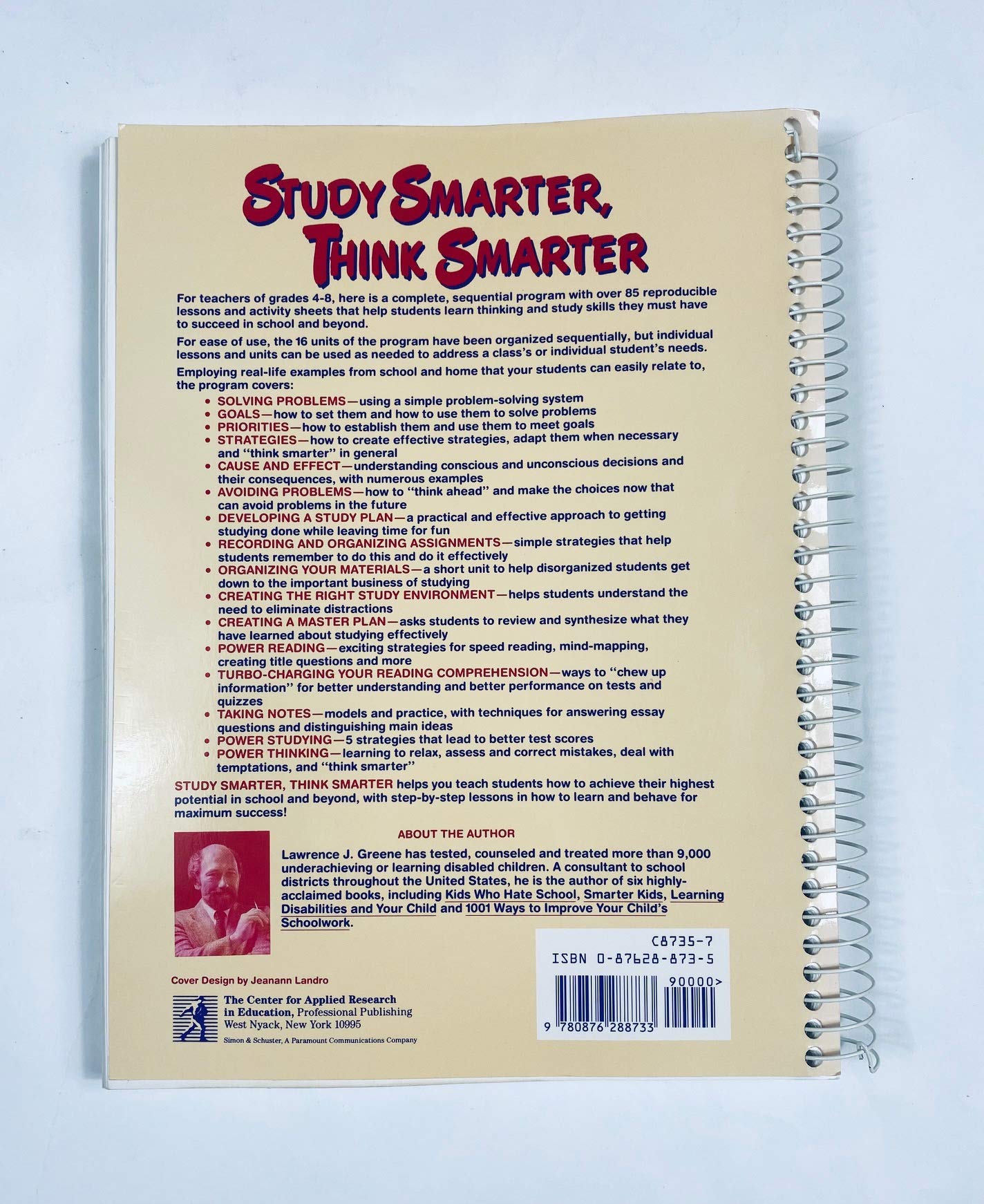 Study Smarter, Think Smarter: A ReadyToUse Study Skills Program for Grades 48,Used